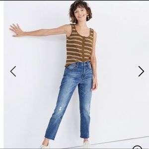 Madewell High Rise Slim Crop Boyjean Frayed Hem